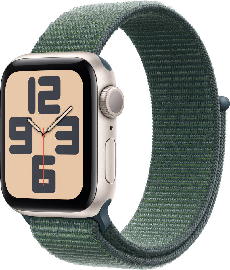 Apple Watch SE GPS 40mm Starlight Aluminium Case with Lake Green Sport Loop