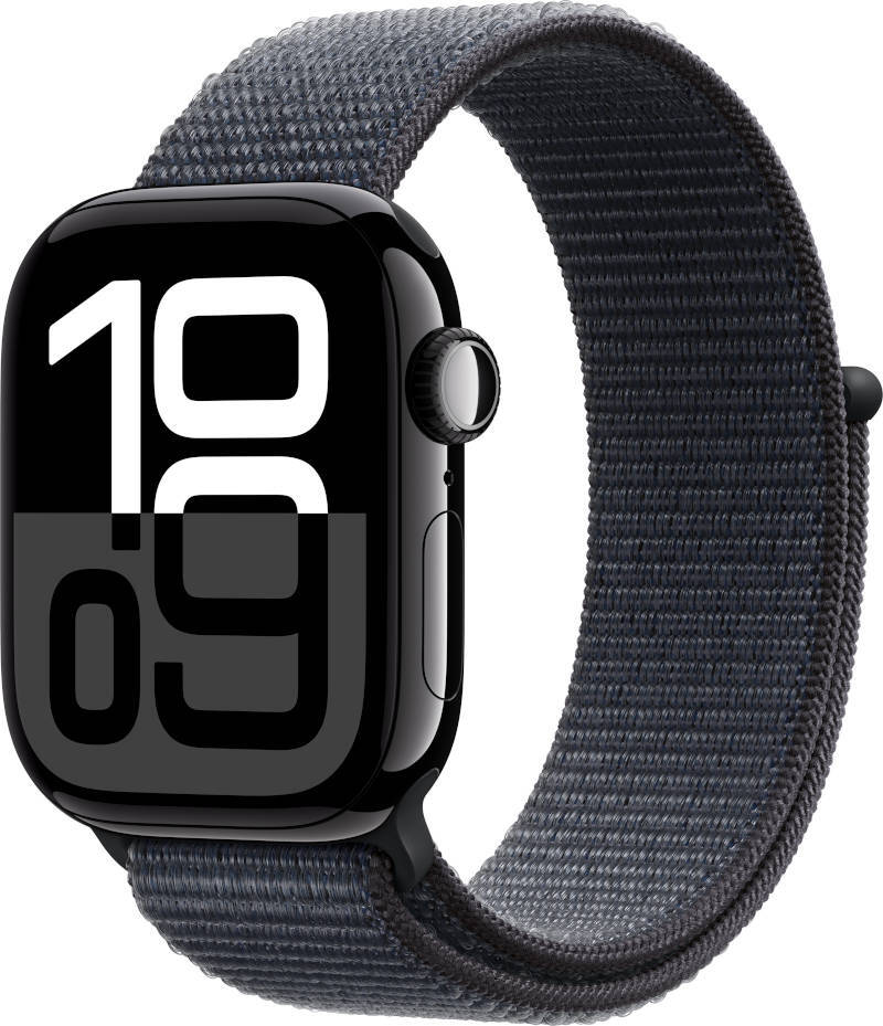 Apple Watch Series 10 GPS 46mm Jet Black Aluminium Case with Ink Sport Loop