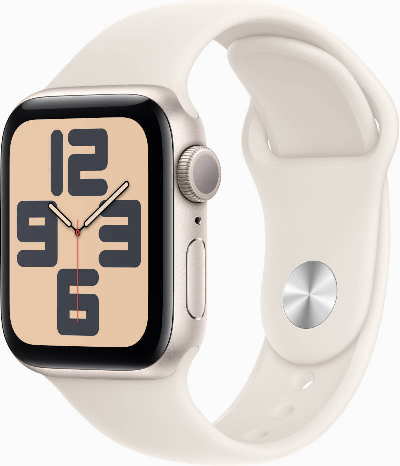 Apple Watch SE GPS 44mm Starlight Aluminium Case with Starlight Sport Band - S/M