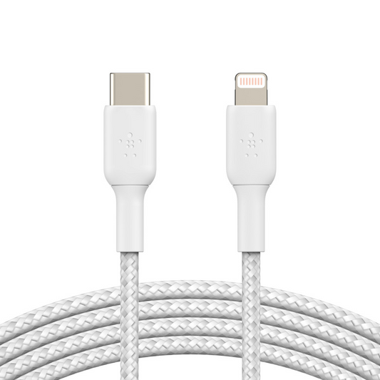Belkin Boost Charge Braided USB-C to Lightning Cable - 2m - White