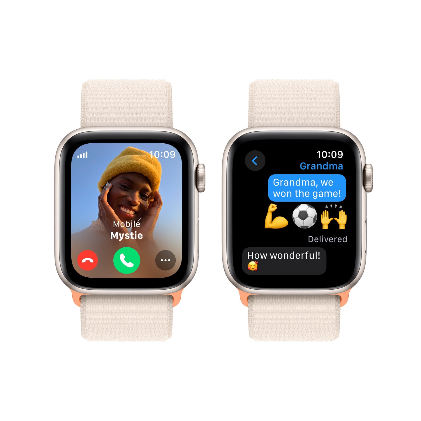 Apple Watch SE - 44mm - Starlight with Starlight Sport Loop