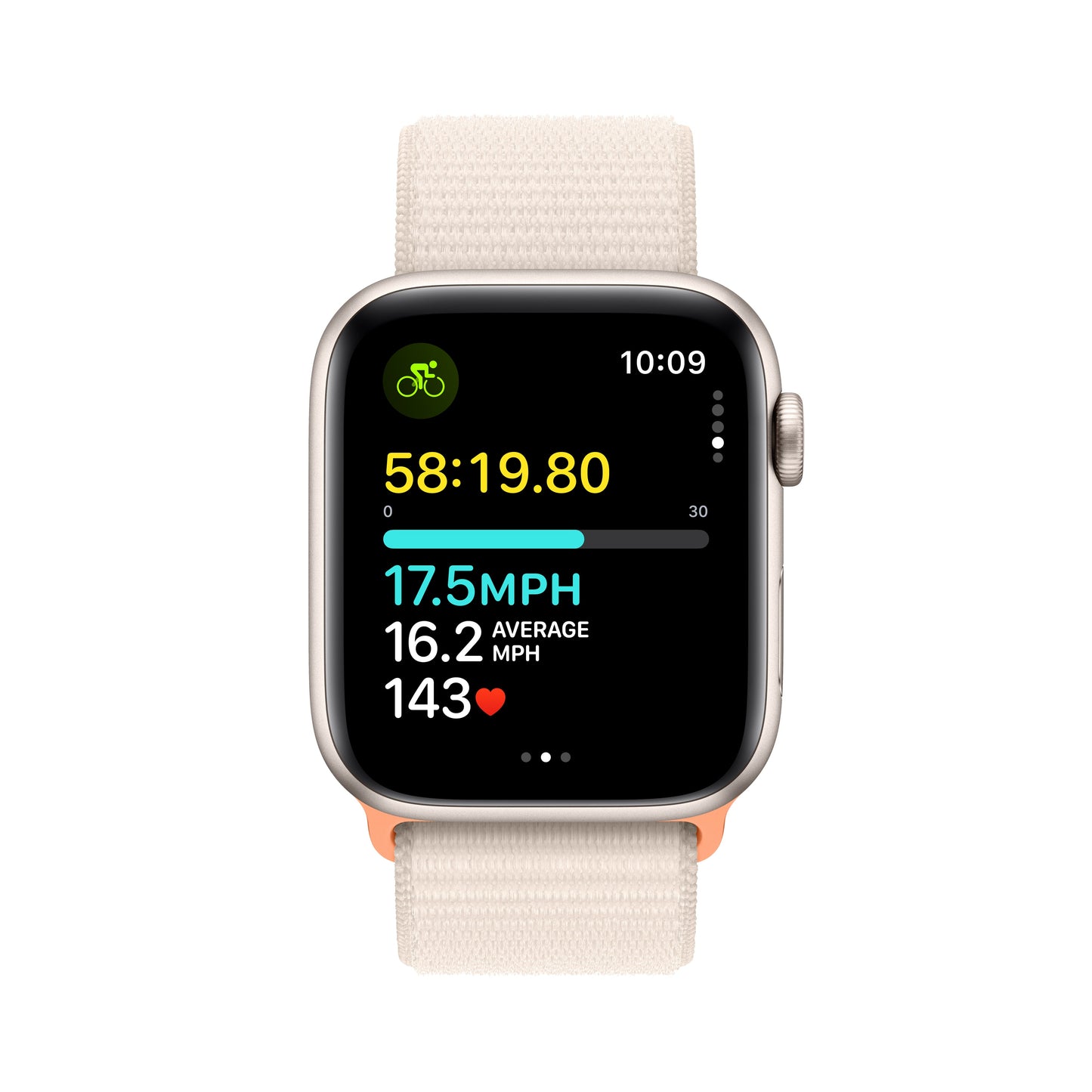 Apple Watch SE - 44mm - Starlight with Starlight Sport Loop