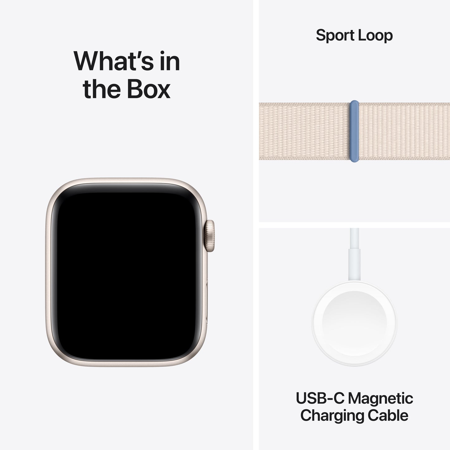 Apple Watch SE - 44mm - Starlight with Starlight Sport Loop