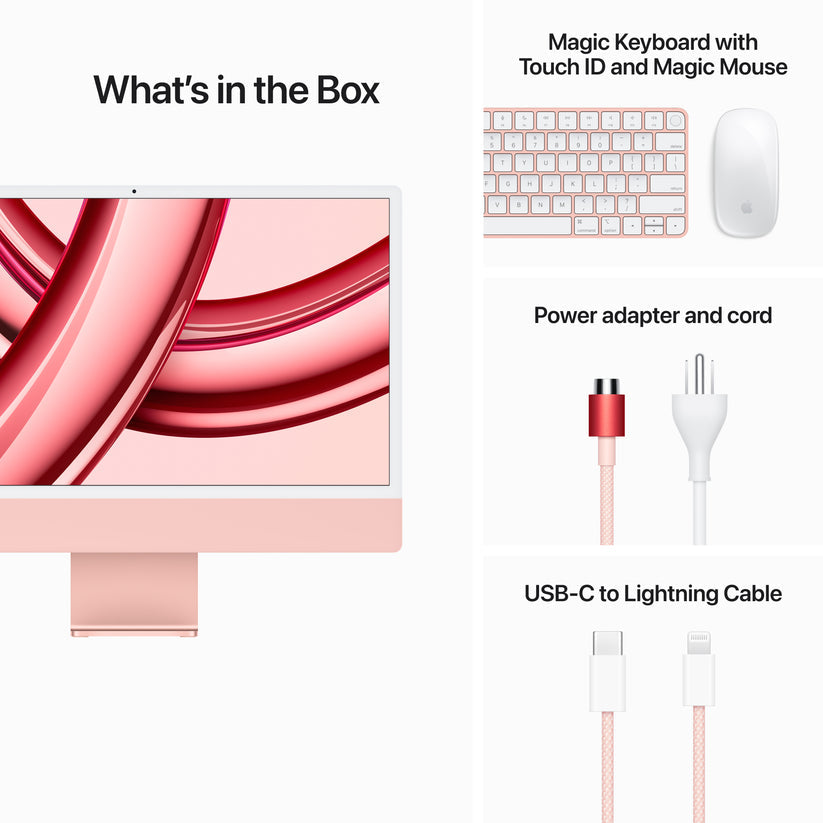 Apple 24-inch iMac - M3 chip with 8‑core CPU / 10‑core GPU - 512GB - Pink