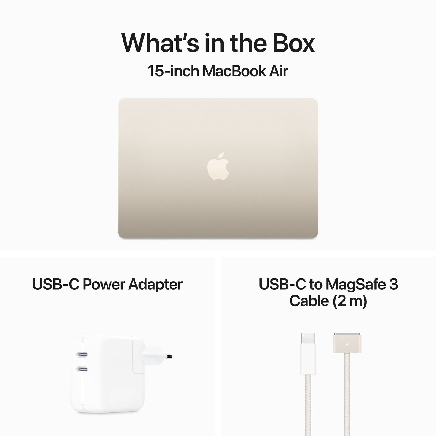 15-inch MacBook Air - M3 chip with 8-core CPU / 10-core GPU - 16GB - 512GB - Starlight