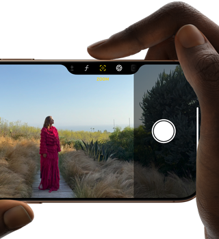 Camera Control on iPhone 16 Pro,right finger slides along side of phone to adjust the depth of field
