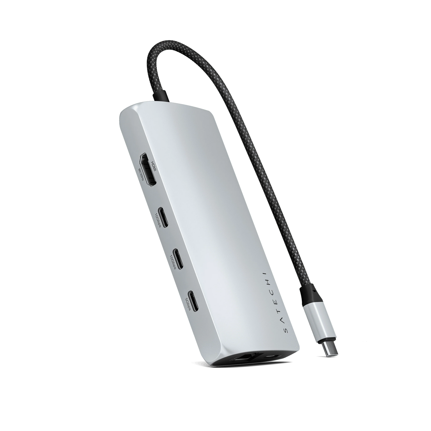 Satechi USB-C Multiport Adapter 8K w/Ethernet V3, Silver