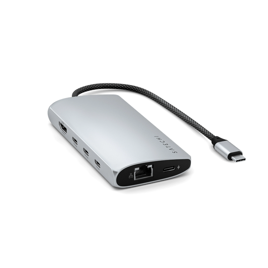 Satechi USB-C Multiport Adapter 8K w/Ethernet V3, Silver