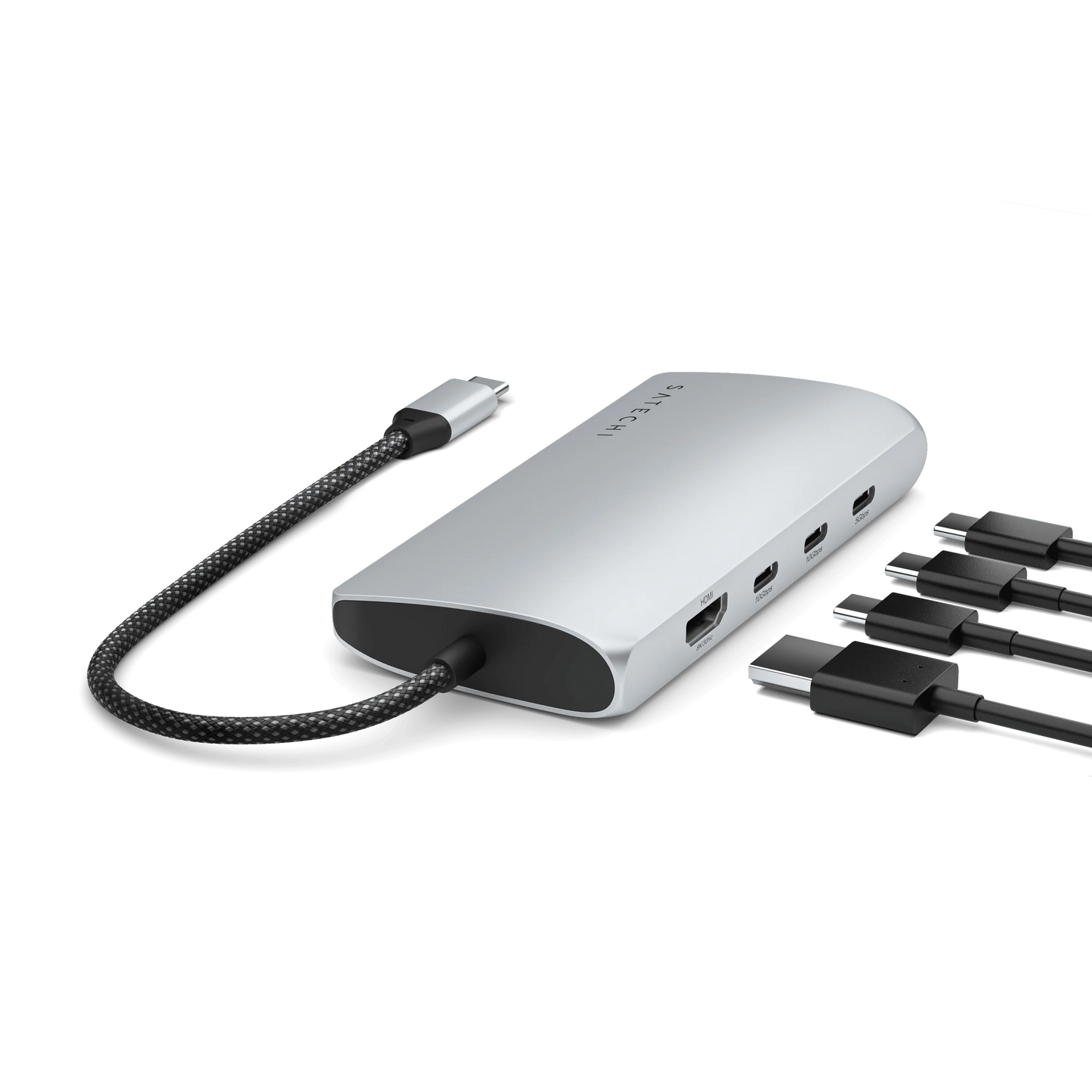 Satechi USB-C Multiport Adapter 8K w/Ethernet V3, Silver