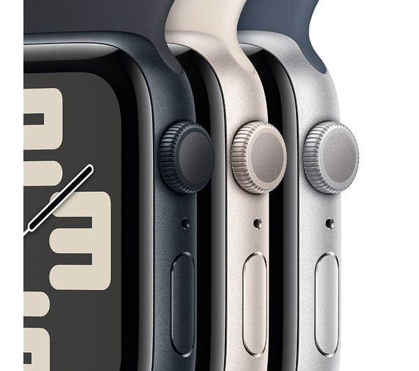 Apple Watch SE - 44mm - Silver with Storm Blue Sport Band (S/M)