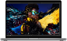 A colourful image showcases the Liquid Retina XDR display’s high resolution, brightness and contrast