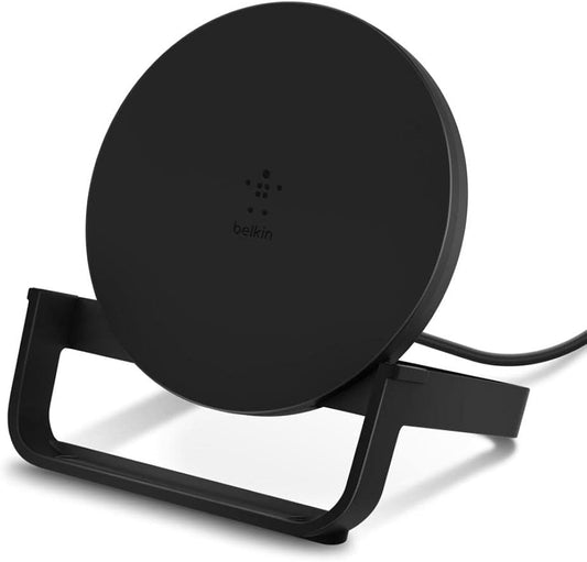 BOOST CHARGE™ Qi 10w wireless Charging Stand w PSU (UK Power Supply Included), Black