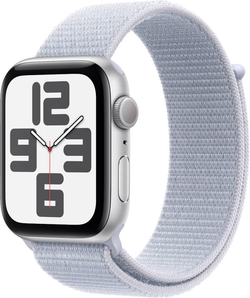 Apple Watch SE GPS 44mm Silver Aluminium Case with Blue Cloud Sport Loop