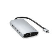 Satechi USB-C Multiport Adapter 8K w/Ethernet V3, Silver