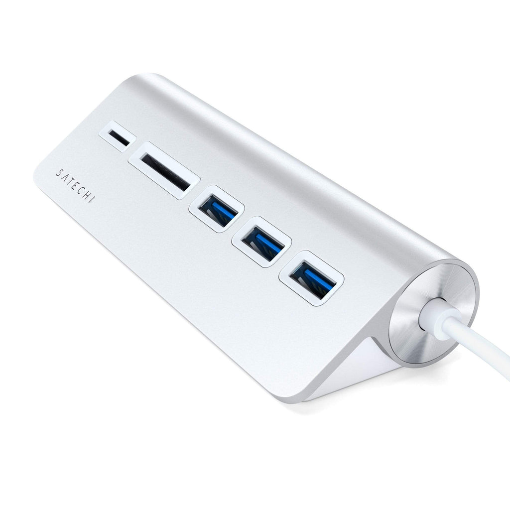 Satechi Type-C Aluminum USB Hub & Card Reader - Silver
